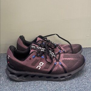 On Running Men's Black and Purple Athletic Shoes